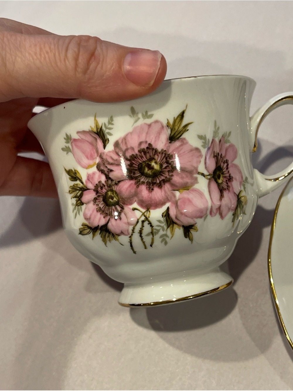 Vintage Queen Anne  Pink Queen Anne Teacup & Saucer  8470 Bone China